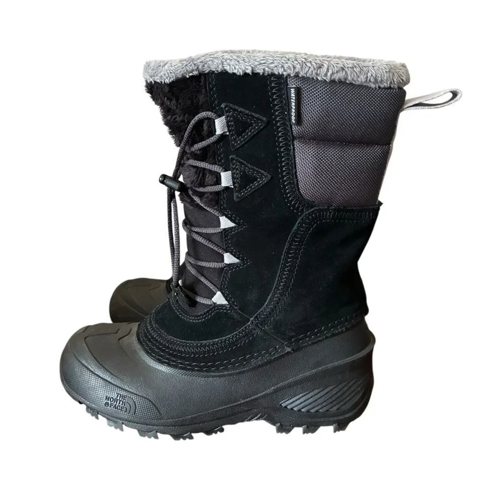 The North Face Black and Gray Insulated Boots Girls Size 3